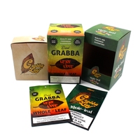 Pochette d'emballage pour cigares et tabac avec logo personnalisé et boîte de présentation – Emballage de tabac en feuilles entières (Grabba)