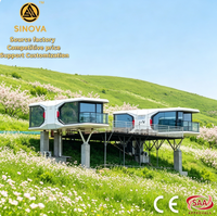 Maison Capsule Spatiale de Luxe SINOVA, Cabine Apple, Villa Mobile Préfabriquée, Mini-Villa Entièrement Meublée avec Cuisine et Salle de Bain, en Acier, pour Hôtels et Hôpitaux