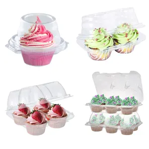 12 boîtes à cupcakes et emballages pour cupcakes Boîtes à cupcakes en plastique transparent