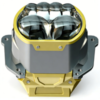 Nouvelles lentilles de projecteur de phare carrées à 6 lasers 180W/paire, feux de voiture LED à faisceau haut et bas, amélioration 3 pouces