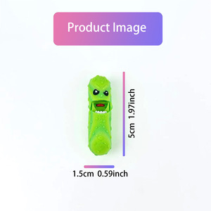 Portachiavi a forma di pickle stampato in 3D, ovale, in plastica EVA, per chiavi - Product Image 5