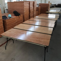 Günstiger Fabrik-Großhandel Moderner Robuster 72 Zoll 183cm 6ft Langlebiger Hotel-Villa-Bankett-Hochzeits-Party Sperrholz Klapptisch