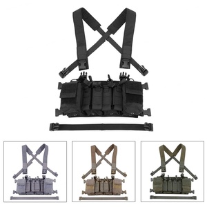 Chaleco Táctico Ajustable con Arnés en X y Bolsas para Cargadores de 5.56 y 9mm para Tiro, Juegos de Guerra y Paintball - Product Image 3