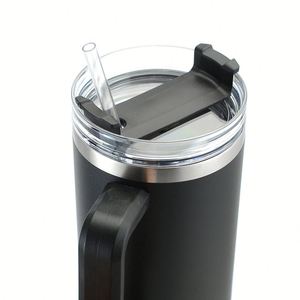 Vaso para Auto de Acero Inoxidable de Gran Capacidad (40oz), Resistente al Frío y al Calor, con Asa y Pajita - Product Image 3
