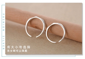 LT-603 S925 Sterling Silver Open Ring Géométrique Visage Conception Version Coréenne Hommes et Femmes Fine Jewelry Wholesale - Product Image 5
