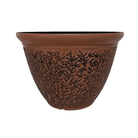 Jardinière en plastique PP avec motif de feuilles en relief, pots de fleurs durables et légers avec personnalisation des couleurs pour la maison et le jardin