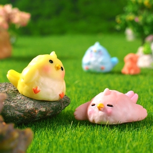 Ornamenti da giardino a forma di cartoni animati, piccoli uccellini colorati, decorazioni da scrivania per ragazze, accessori in resina. - Product Image 3