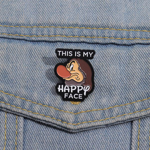 Antico moderno 'questa è la <span class=keywords><strong>mia</strong></span> faccia felice' spilla in smalto Anime Anime nana in metallo spilla con risvolto zaino distintivo gioielli per - Product Image 2