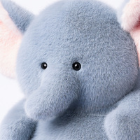 Bobova Elephant Couette brodée en polyester et coton PP ultra douce, Poupée, Cadeau d'anniversaire pour enfants unisexe de 8 ans et plus, Animal en peluche