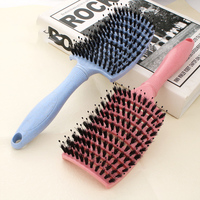 Boucles de vente chaude conçues de grands peignes incurvés peigne de Massage de haute qualité large brosse à côtes fines boucles de peigne en maille de paille conçues