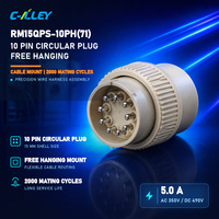 Connecteur circulaire 10 broches, support de câble suspendu, 5A 350V 490V, coque 15mm, série RM, prise industrielle