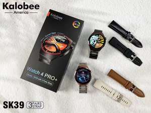 Black Watch4 Dial-Up Smartwatch uomo <span class=keywords><strong>Pro</strong></span> Max Wireless orologi regalo Set SK39 Plus <span class=keywords><strong>Watch</strong></span> <span class=keywords><strong>4</strong></span> Smart Kalobee - Product Image 5