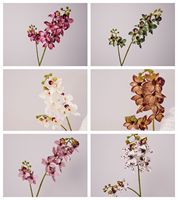 Orchidée artificielle en soie style européen, toucher réaliste, pour la décoration de la maison, de la table à manger, des maisons modèle, et comme garniture de bouquet de mariage
