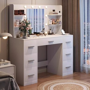 Ama Zon Commode en bois personnalisable avec miroir à lumière <span class=keywords><strong>LED</strong></span> Mobilier de maison pour filles pour la chambre à coucher ou l'école-<span class=keywords><strong>Amazon</strong></span> Custom - Product Image 1