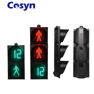 メーカー200mm/300mm赤緑黄LED歩行者信号灯12-24vdc 220vセット交通信号灯カウントダウンタイマー付き - Product Image 1