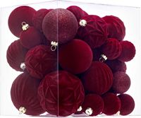 Décorations suspendues DIY pour scène de Noël, floquées, pour arbre de Noël, faites à la main, en verre incassable de haute qualité, 36 pièces