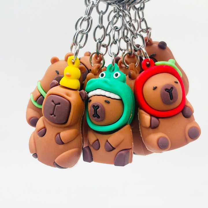 Wholesale Capybara Keychain - Cute 3D PVC Rubber