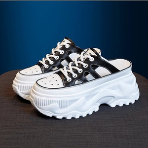 Zapatillas deportivas de mujer con suela gruesa y banda para la cabeza, transpirables, antideslizantes, que aumentan la altura, ideales para primavera y verano, estilo casual y a la moda. - Product Image 3