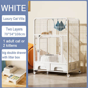 Gabbia per animali domestici in vendita grande gabbia per gatti villa per animali domestici per il trasporto di animali domestici gabbia per gatti portatile con lettiera e ruote trampolino - Product Image 1