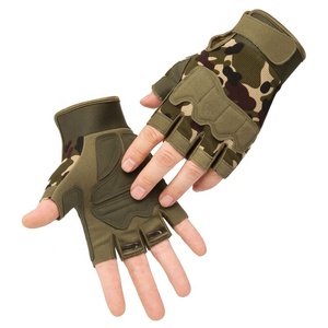 Luvas de desporto ao ar livre Fitness Antiderrapante Ciclismo Metade Dedo Paraquedista Tático Luvas para Ginásio Treinamento Levantamento de Peso Poliéster - Product Image 1