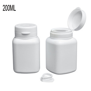 NOUVEAU Pot <span class=keywords><strong>en</strong></span> plastique PE, bouteilles <span class=keywords><strong>en</strong></span> plastique <span class=keywords><strong>de</strong></span> 200ml <span class=keywords><strong>de</strong></span> <span class=keywords><strong>forme</strong></span> carrée pour bonbons au lait, <span class=keywords><strong>bouteille</strong></span> <span class=keywords><strong>de</strong></span> chewing-gum avec bouchon à anneau <span class=keywords><strong>de</strong></span> traction - Product Image 1