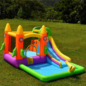 <span class=keywords><strong>Inflatable</strong></span> Bouncer nhà Combo khóa học trở ngại bóng Pit leo trở ngại trượt với Blower bao gồm cho trẻ em 'vui vẻ - Product Image 1