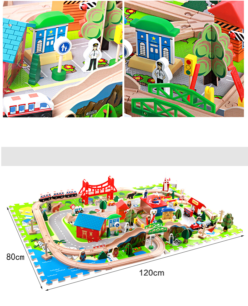 รางรถไฟพร้อมเสื่อพื้น125ชิ้น