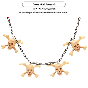 Colgante Largo de Plástico con Calavera Cruzada para Halloween, Festival de Fantasmas, Casa Embrujada, Sala de <span class=keywords><strong>Escape</strong></span>, Accesorio Decorativo - Product Image 1