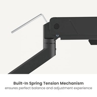 LDT115-C012E 17 "-45" 16kg bras de Support de moniteur assisté par ressort en aluminium support d'ordinateur support pivotant inclinable support de moniteur unique