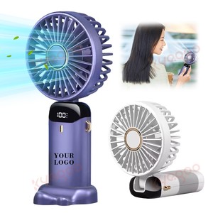 5-Speed Adjustable Lightweight Handheld Fan Digital Display Pocket Fan Low Noise Phone Holder Portable <b>Mini</b> Fan for Students - Product Image 1