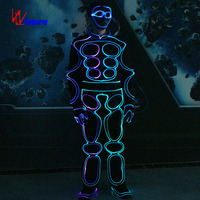 Costume de danse à fibres optiques LED, combinaison lumineuse RGB Tron pour spectacle sur scène, rave party, Halloween, spectacle en club