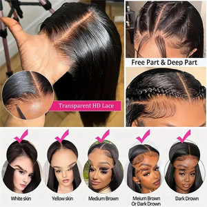 Perruque Frontale Complète en Cheveux Humains Vietnamiens Bruts, Ondulés Naturels/Profonds, Sans Colle, pour Femmes Noires - Product Image 4