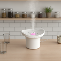 Humidificateur Électrique Ultrasonique à Brume Froide Design Gouttes Dansantes avec Lumière 7 Couleurs pour Haut-parleur et Bruit Blanc Portable pour Maison et Chambre