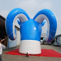 Mascotte gonflable géante personnalisée KeepFuns en forme de tête de bélier, tête de chèvre gonflable en PVC pour événements, publicité et décoration d'équipes sportives
