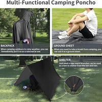 Poncho de pluie 3 en 1 pour le camping avec abri à capuche, bâche de sol, poncho de pluie léger pour adultes, imperméable