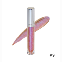 Cosmétiques de luxe personnalisés brillant à lèvres imperméable à l'eau avec paillettes 15 couleurs d'utilisation quotidienne brillant maquillage des lèvres logo personnalisé à un niveau