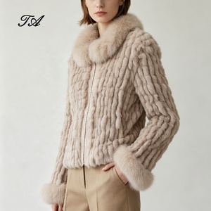 Veste courte chaude et épaisse pour femme Tyan Winter Khaki, en fourrure de renard et de lapin véritable, amovible, confortable, pour le bureau, décontractée, <span class=keywords><strong>manteau</strong></span> en fourrure - Product Image 1