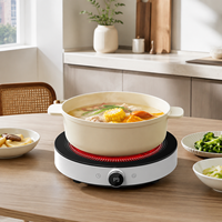Plaque chauffante infrarouge à économie d'énergie 2000W, cuisinière électrique portable avec surface en verre cristallin pour la cuisine à domicile