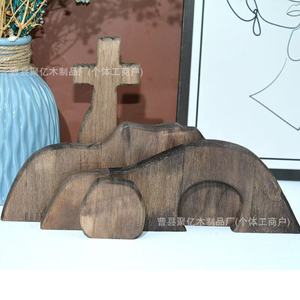Cruz de Madera Decorativa Hecha a Mano, Adorno de Pascua para Interiores, Regalo Artesanal - Product Image 3