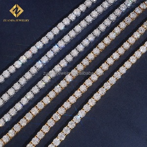 Ship From US Stock Fashion Iced Out Hip Hop Silver S925 5mm VVS1 Moissanite Diamond GRA Certificate Tennis Chain & <b>Bracelet</b> <b>Set</b> - Product Image 4