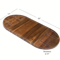 Ensemble de planche à charcuterie magnétique en acacia Plateau de service en bois unique en 3 parties Grande planche à fromage 26x13in pour les fêtes Plateaux de rangement