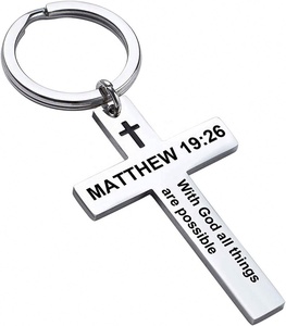 Llavero con Cruz de Jesús, Llaveros de Metal con Versículo Bíblico, Regalos Religiosos Cristianos para Bautizo, Llavero con Mini Biblia - Product Image 6