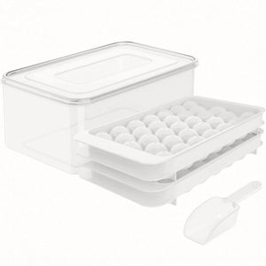 Meilleures ventes : Moule à glaçons rond mini en plastique sans BPA avec couvercle et bac, et pelle à glace - Product Image 6