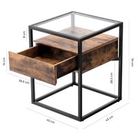 Table d'extrémité latérale de jambes en métal en forme de C en métal pour le salon à la maison