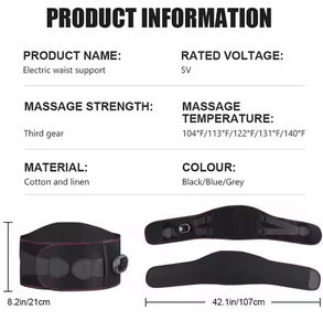 Cinturón de Masaje Abdominal Eléctrico con Calor y Soporte Lumbar, Compresa Cálida, Masajeador de Cintura Vibratorio de Grafeno - Product Image 6