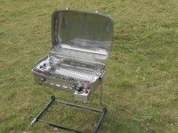 Four à pizza portable pliable RV04, barbecue à gaz rond simple en acier noir moderne pour bateau, camping-car, extérieur, facile à nettoyer