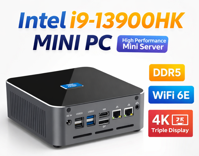 Gaming Mini PC Intel Core I9 13900HK High Performance Desktop Computer Support DDR5 64GB WiFi 6E 4K Triple Display Mini Server