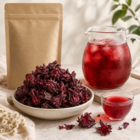 Tisane Bien-être aux Herbes – Mélange de Thés Fonctionnels Adaptogènes – Thé Premium Hibiscus Sabdariffa – Calices de Roselle Entiers Séchés – Sac/Boîte en Vrac