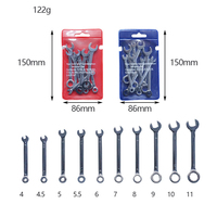 Ensemble de 10 clés à douille combinées miniatures 4-11 mm métriques et en pouces, double extrémité ouverte, kit d'outils pour vélo, bricolage, qualité personnalisable OEM