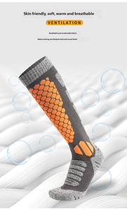 Calcetines térmicos para esquí, calcetines gruesos hasta la rodilla para invierno, calcetines transpirables con absorción de impactos, calcetines largos para esquí y senderismo - Product Image 4